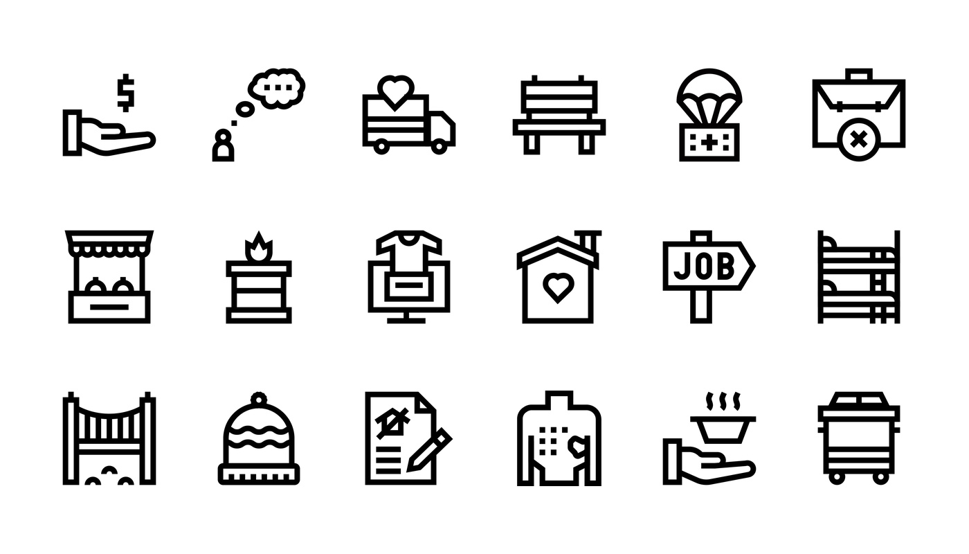 Homelessness Support Icon Pack