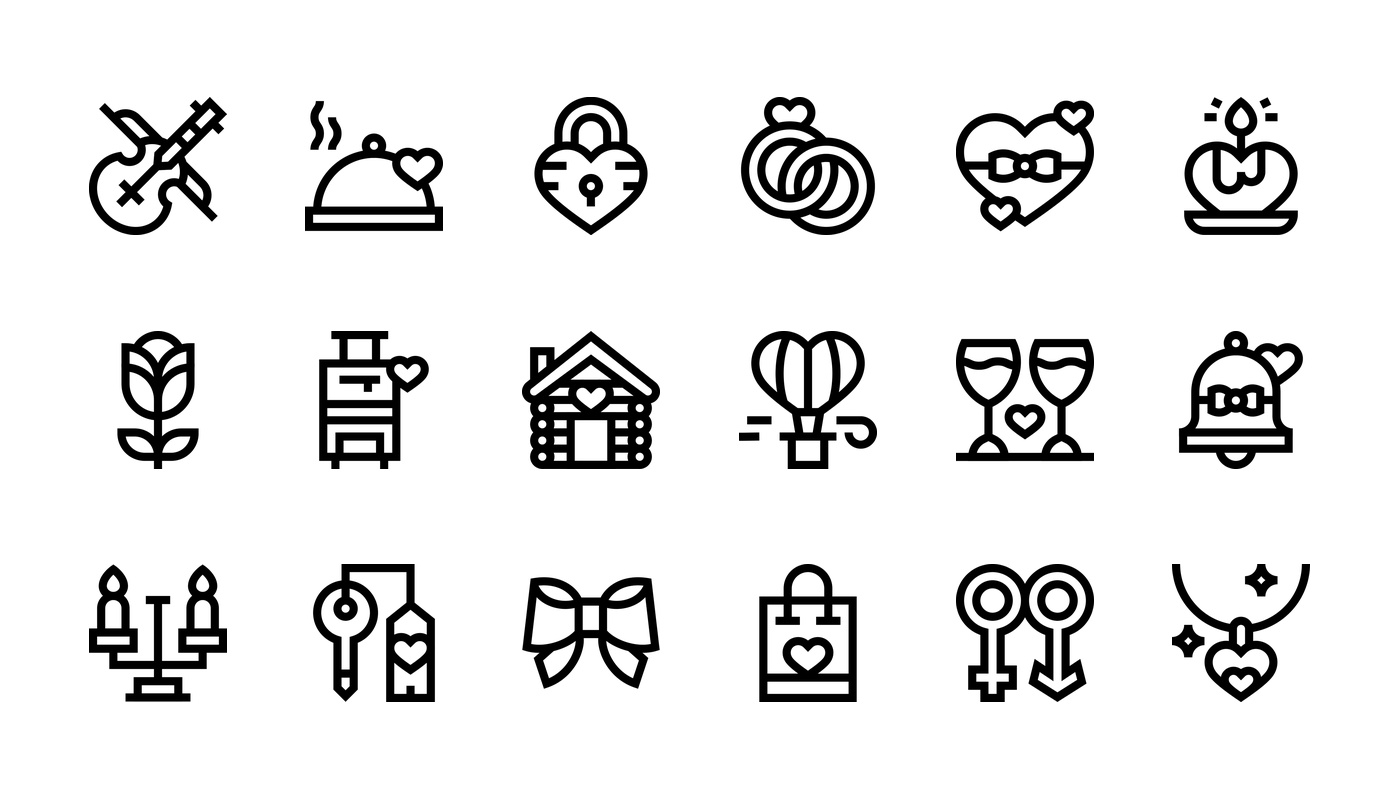 Wedding & Romance Icon Pack